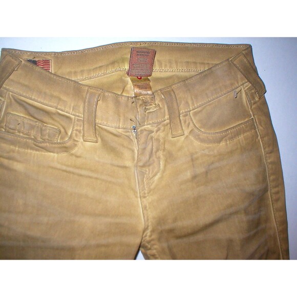 New Womens True Religion Brand Jeans Casey Leggings 26 Coated Skinny Pant Yellow - Picture 3 of 6